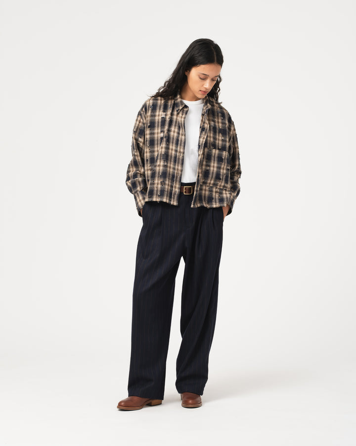 Ambassador Pants Business Stripes Inkt/Brown