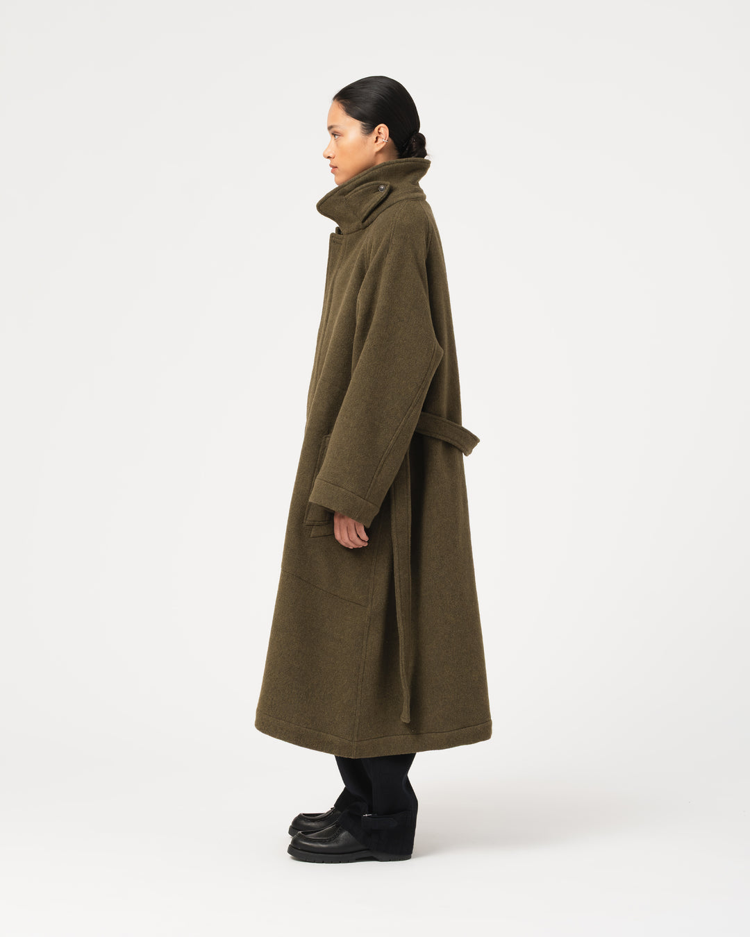G.o.D Military Trench Wool Velour Avocado