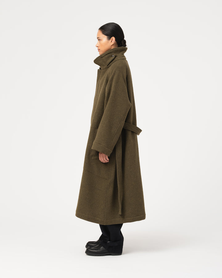 G.o.D Military Trench Wool Velour Avocado