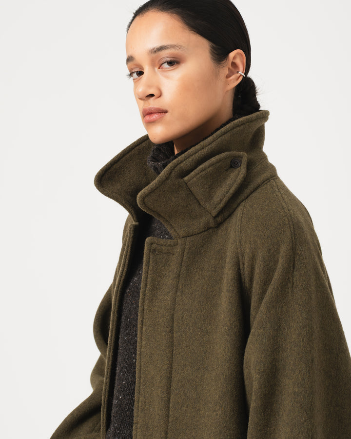 G.o.D Military Trench Wool Velour Avocado