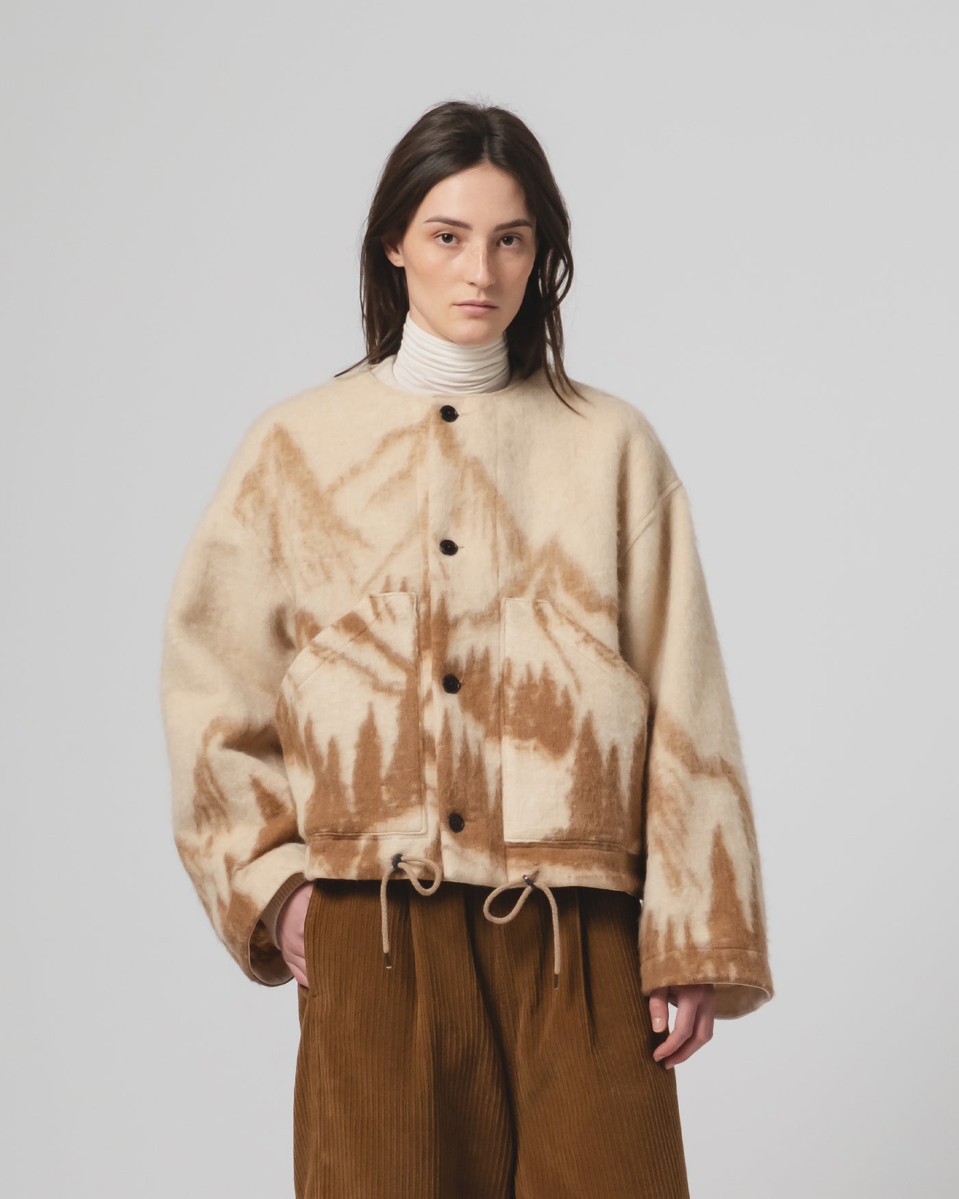 G.o.D Nuclear Jacket Mountain Jacquard Cream/Brown