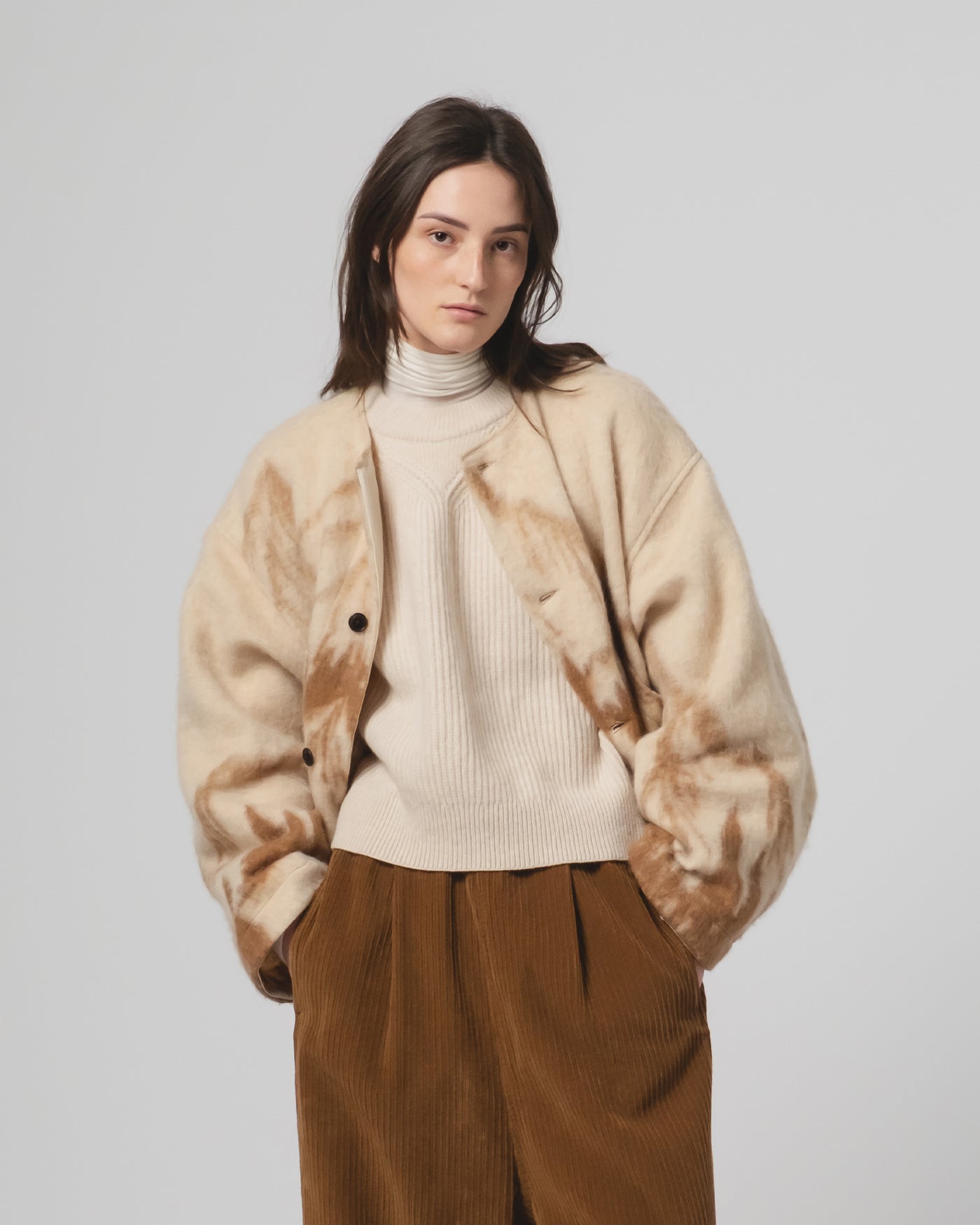 G.o.D Nuclear Jacket Mountain Jacquard Cream/Brown