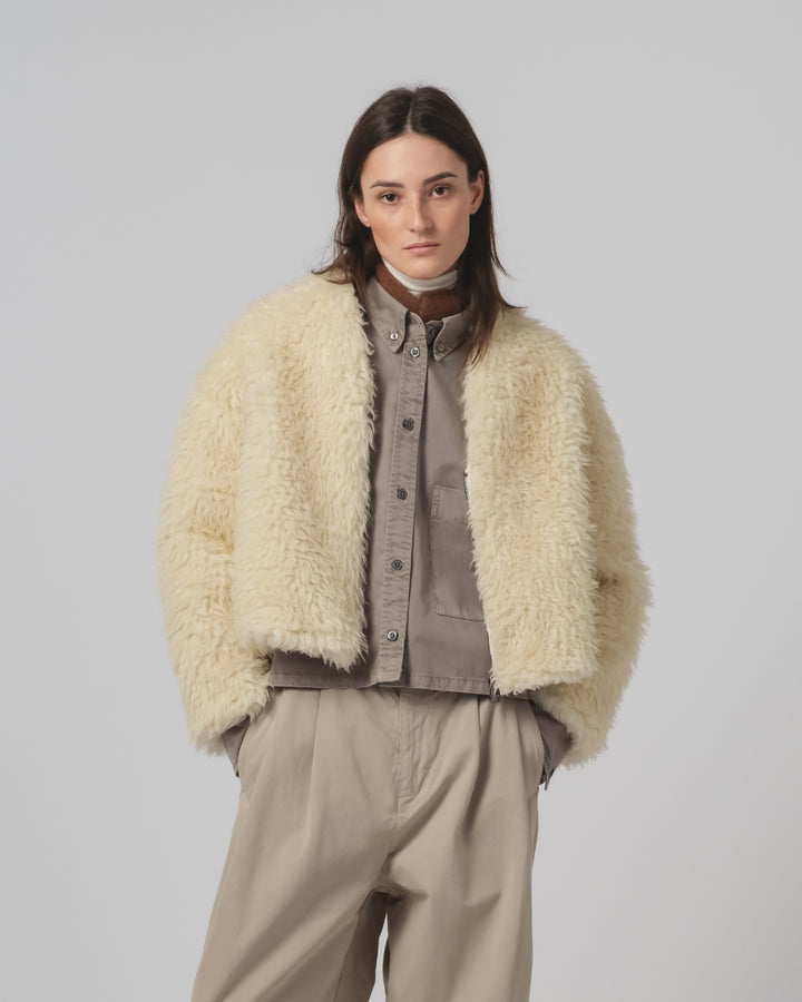 GoD シェトランドジャケット アラスカフワフワ エクリュ