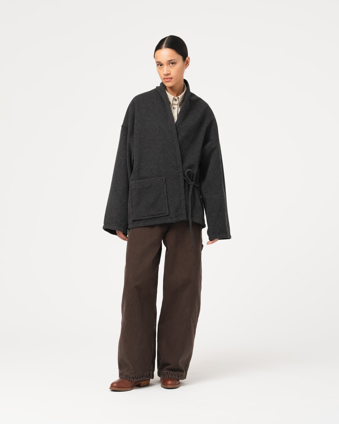 G.o.D Meiji Kimono Pachuca Wool Grey Melange