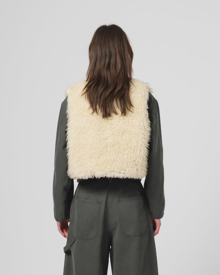 G.o.D Peak Vest Alaska Fluff Ecru
