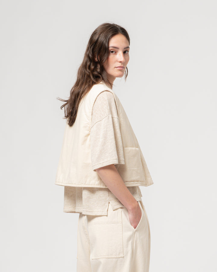 G.o.D Cork Vest Padded Cotton Ecru