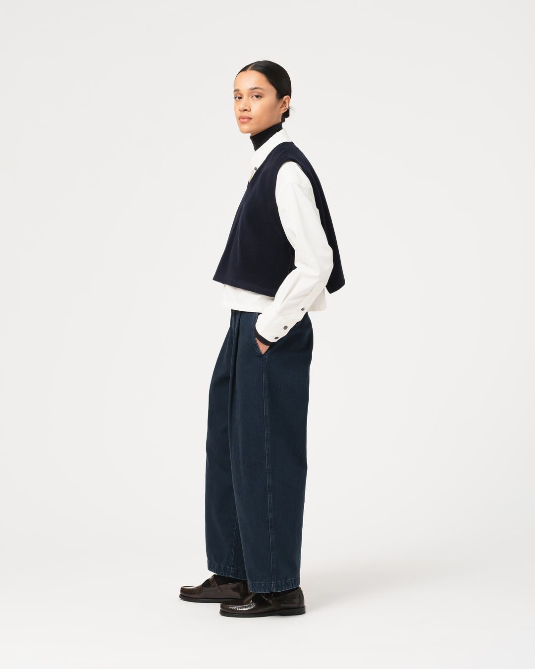 G.o.D Vee Vest Pachuca Wool Navy