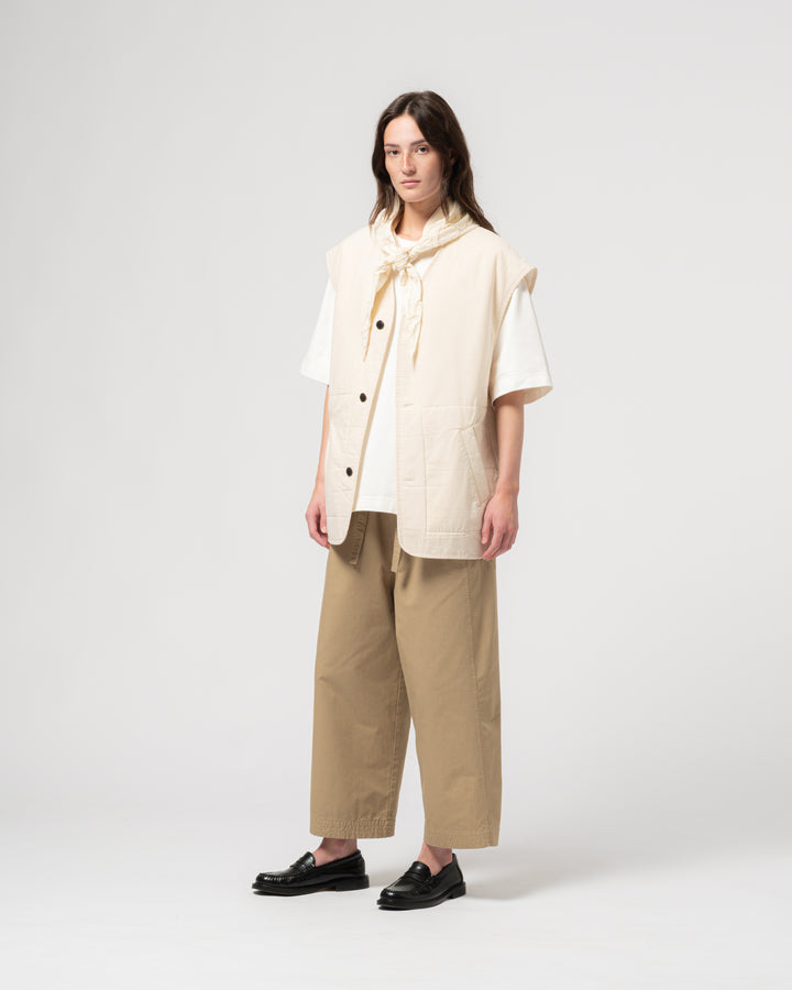 GoD リッジベスト パッド入りコットン エクリュ