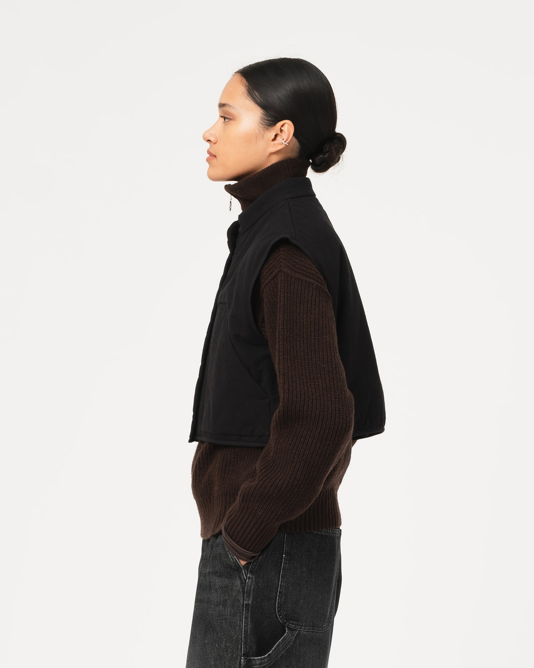 G.o.D Mini Vest Padded Cotton Black