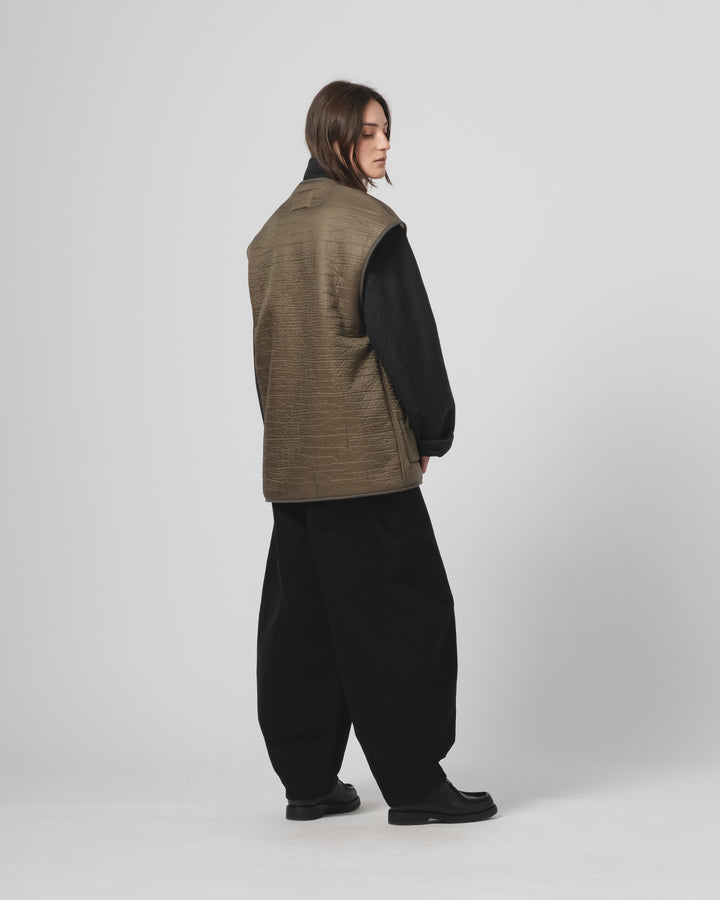 GoD Ridge Vest Piumino ナイロン製 フォッシルグリーン/オフホワイト