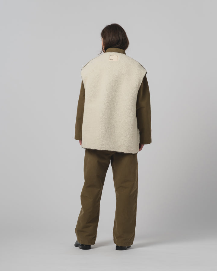 GoD Ridge Vest Piumino ナイロン製 フォッシルグリーン/オフホワイト