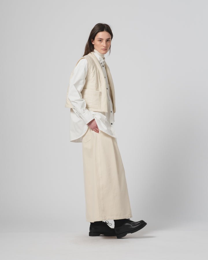 G.o.D Cork Vest Quilted Cotton Ecru