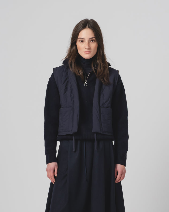 GoDコルクベスト キルティングコットンインク