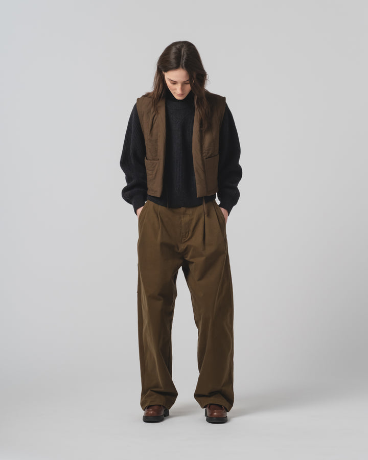 GoD Cork Vest キルティングコットン ジャバブラウン