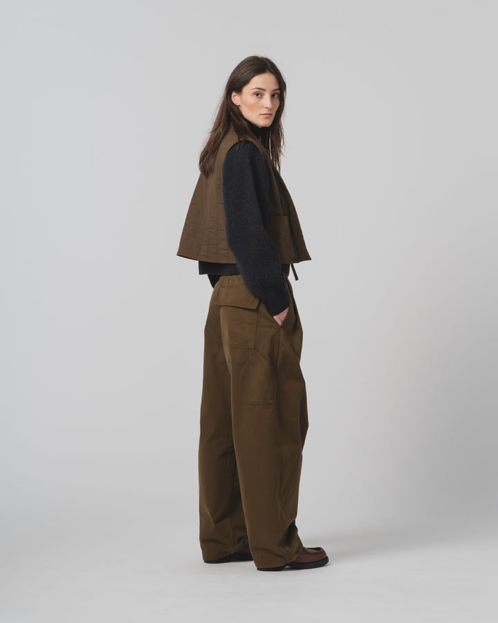 GoD Cork Vest キルティングコットン ジャバブラウン