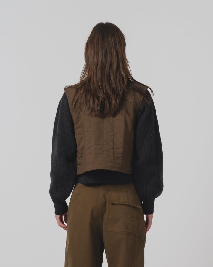 GoD Cork Vest キルティングコットン ジャバブラウン