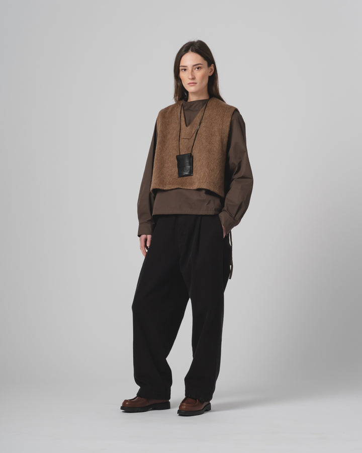 GoD Vee Vest モヘアフリース ジャバブラウン