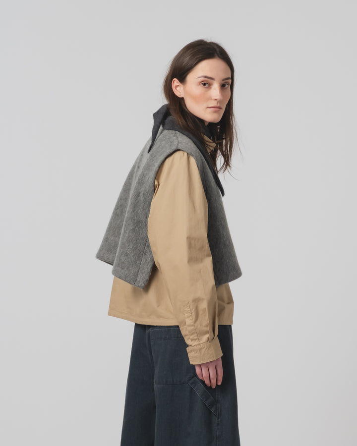 GoD Vee Vest モヘアフリース アスファルト