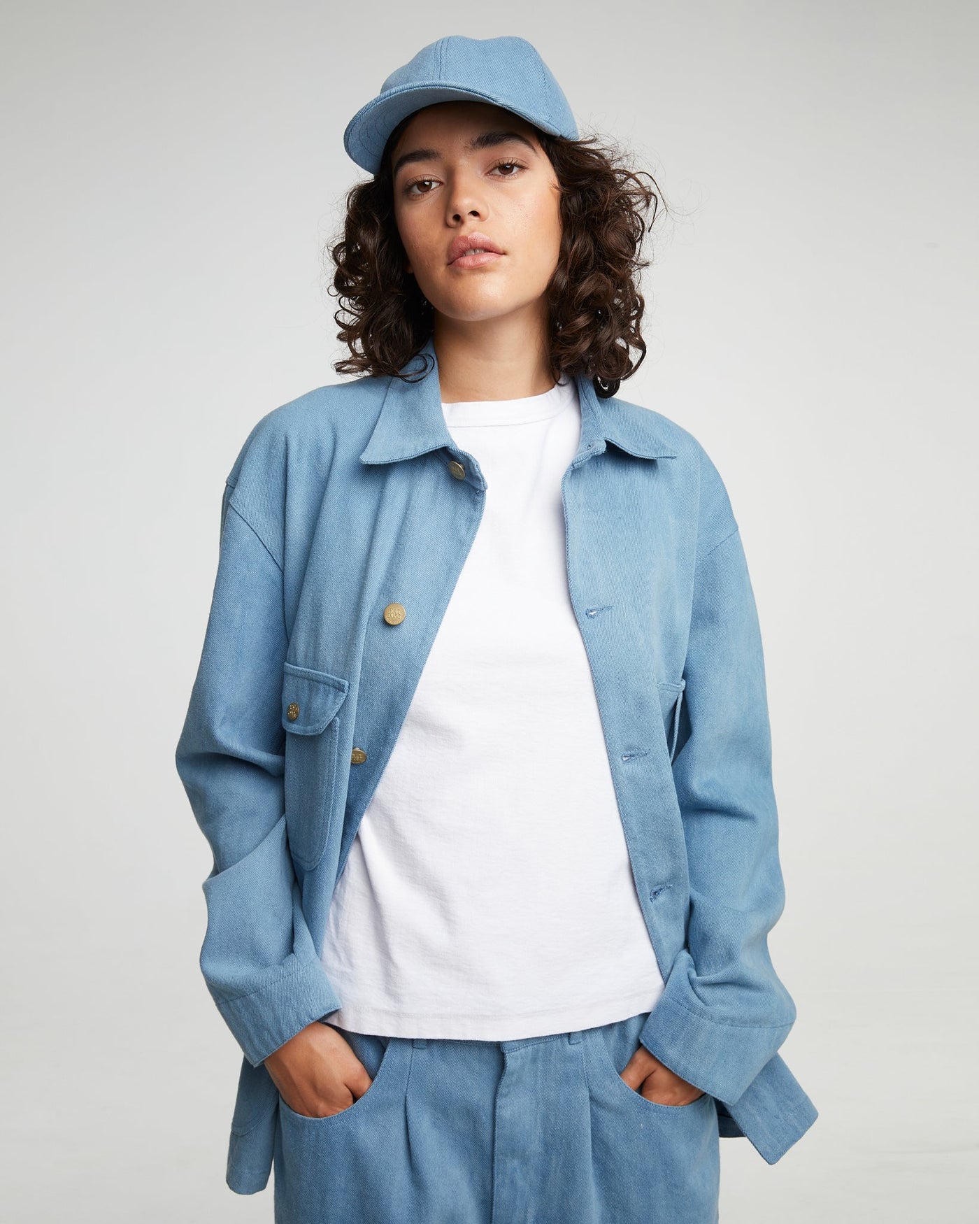 G.o.D Alcatraz Jacket Acid Denim Blue
