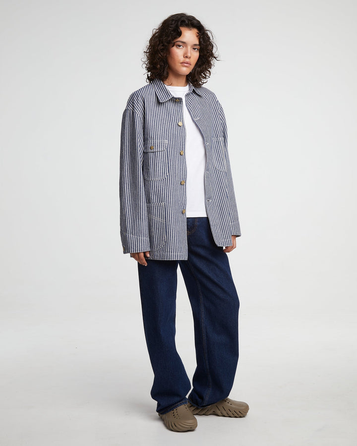 G.o.D Alcatraz Jacket Wild Road Stripes Blue/White