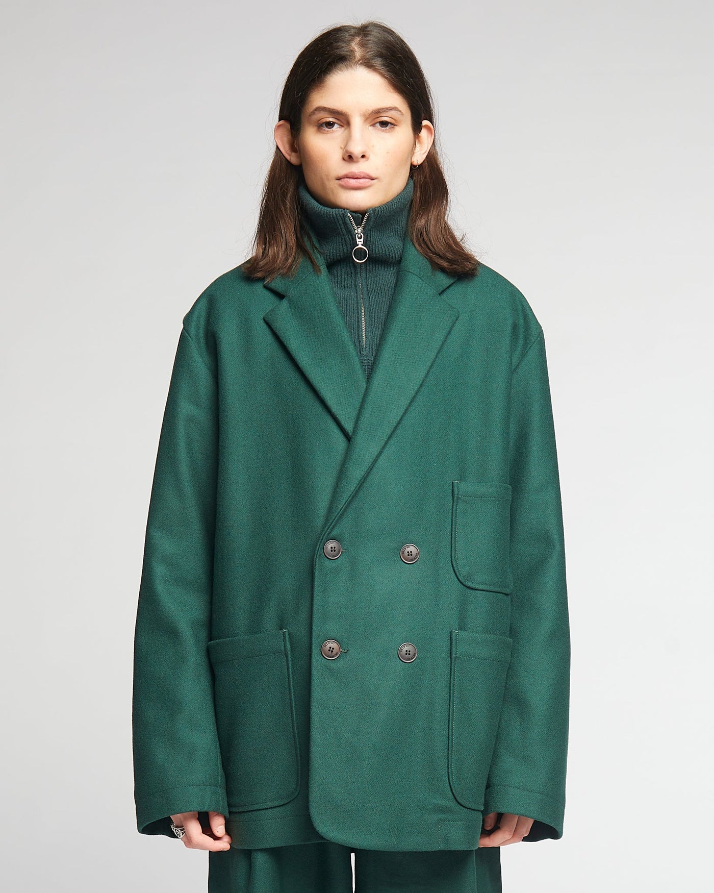 G.o.D Blazer Compact Wool Bottle Green