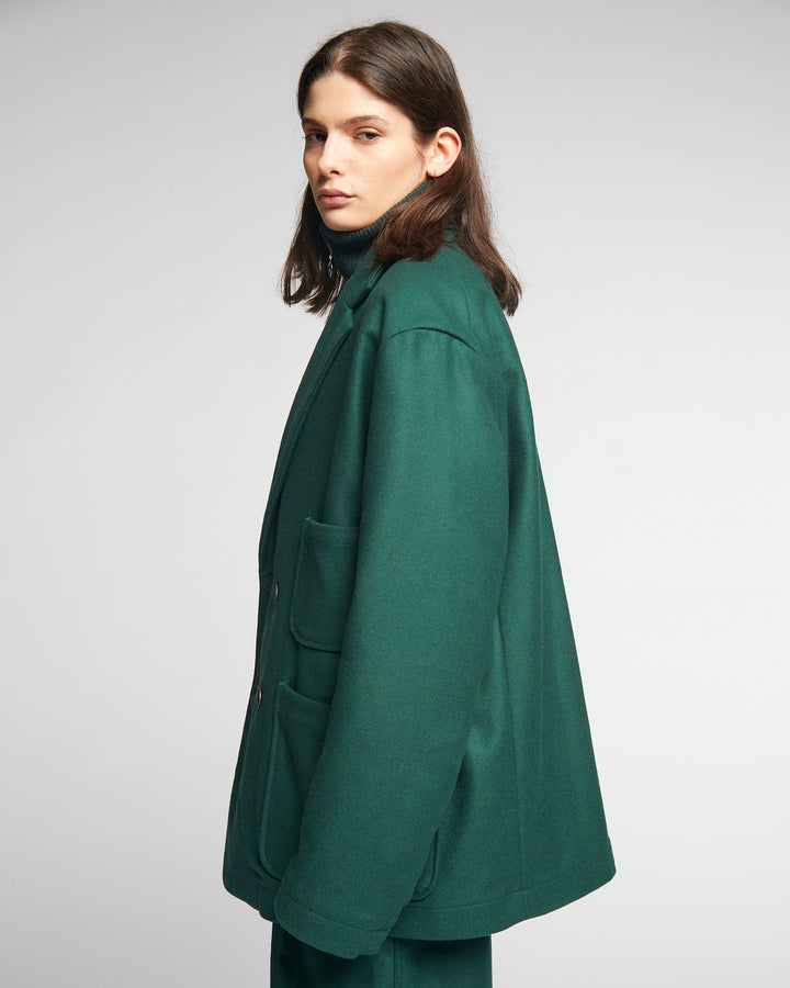 G.o.D Blazer Compact Wool Bottle Green
