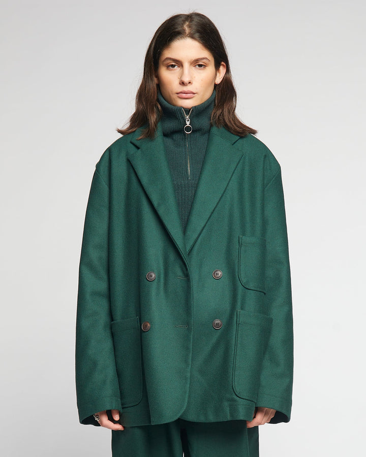 G.o.D Blazer Compact Wool Bottle Green