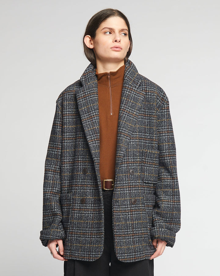 G.o.D Blazer Glasgow Check Navy