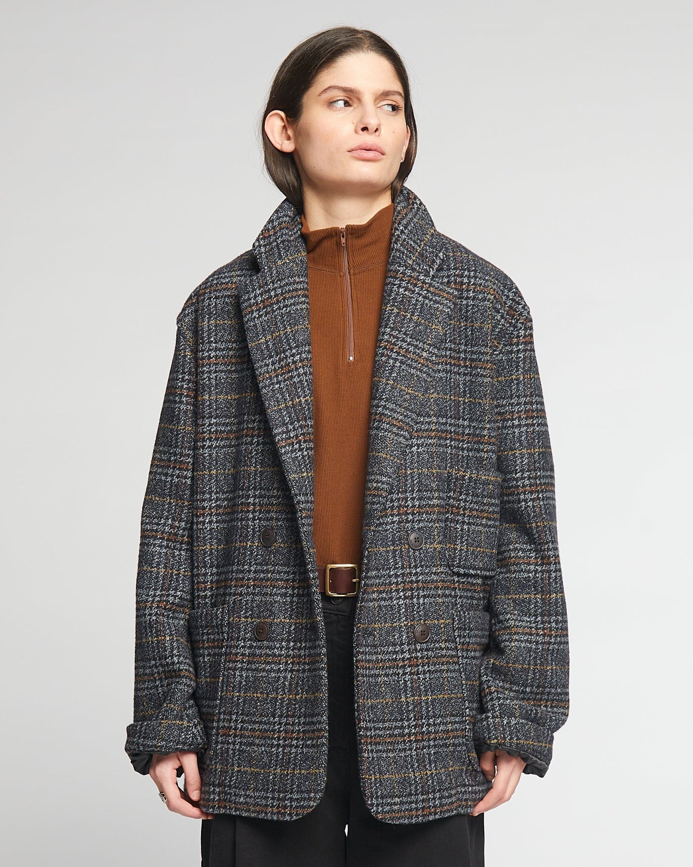 G.o.D Blazer Glasgow Check Navy