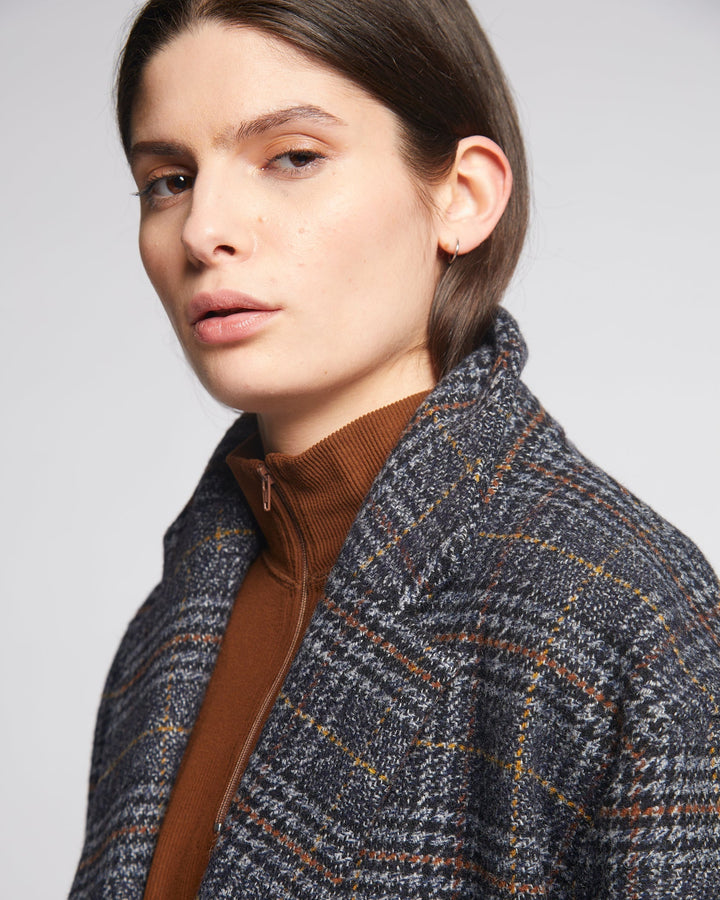 G.o.D Blazer Glasgow Check Navy