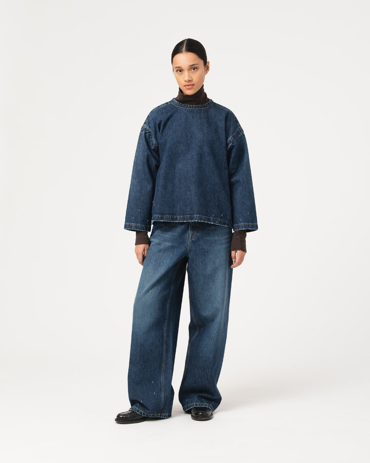G.o.D Janet Denim Denim Erosion Blue