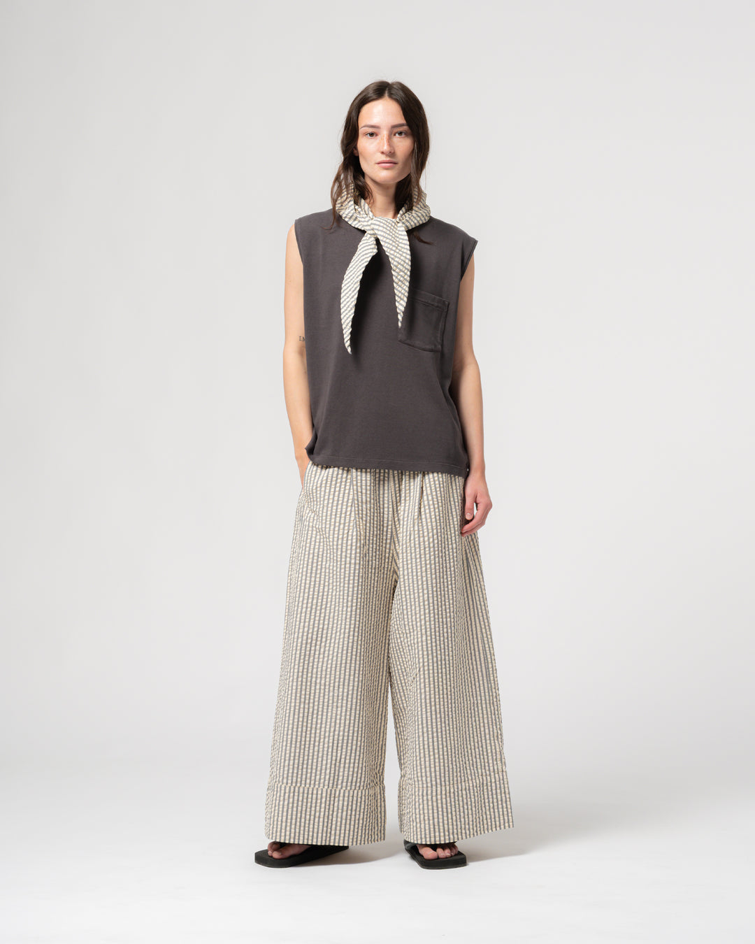 G.o.D Culotte Belfast Serrsucker Iron/Off-White