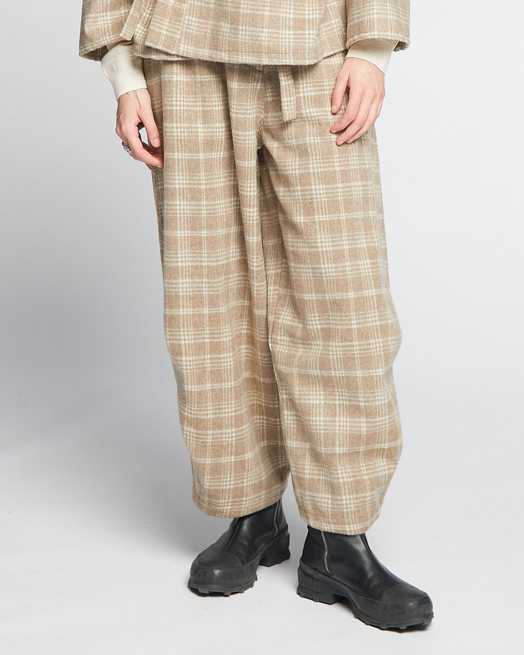 G.o.D Sultan Pants Natural Check Oatmeal