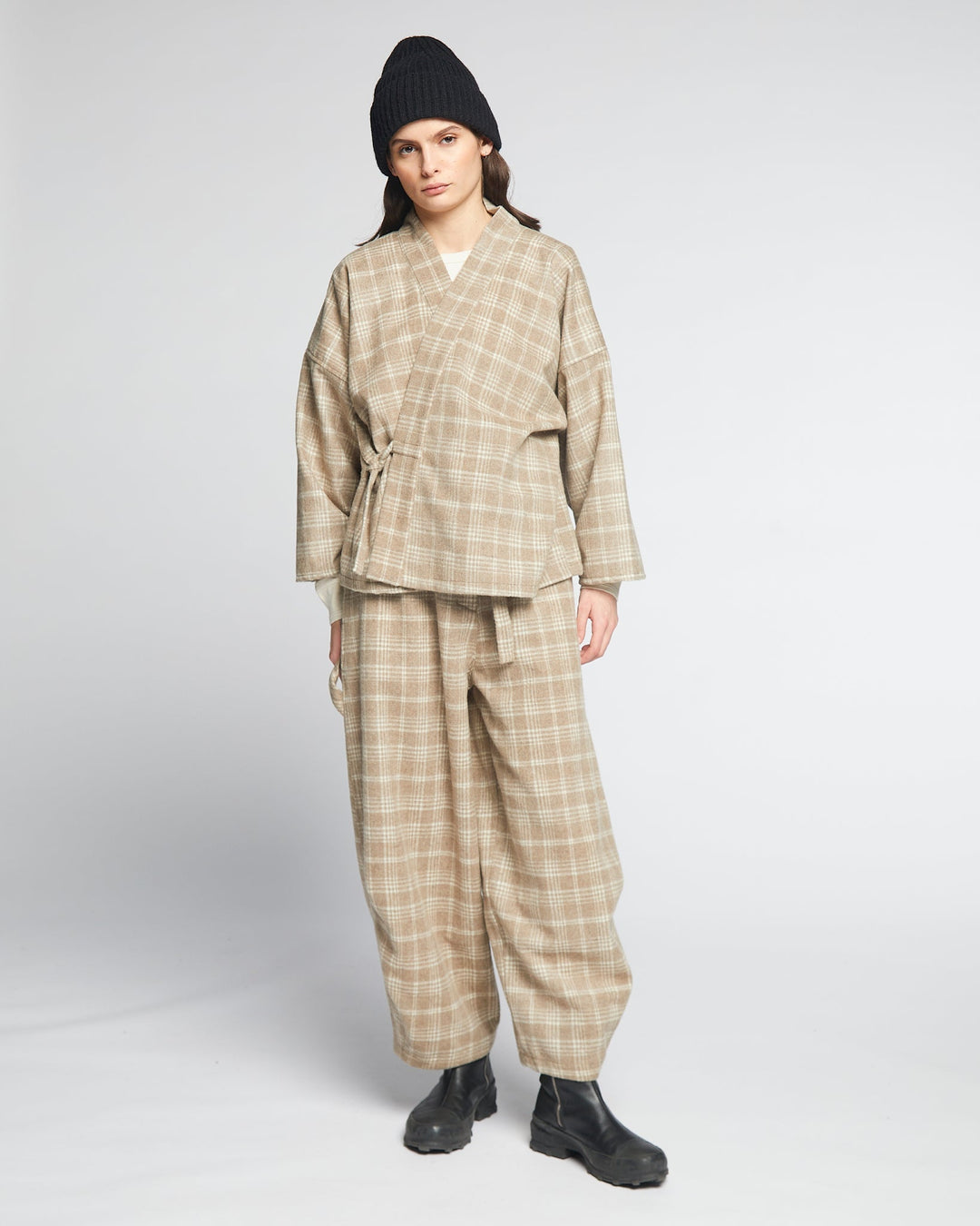 G.o.D Sultan Pants Natural Check Oatmeal