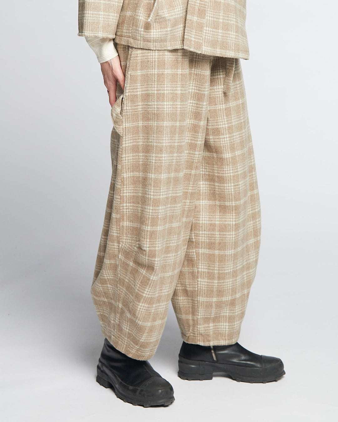 G.o.D Sultan Pants Natural Check Oatmeal