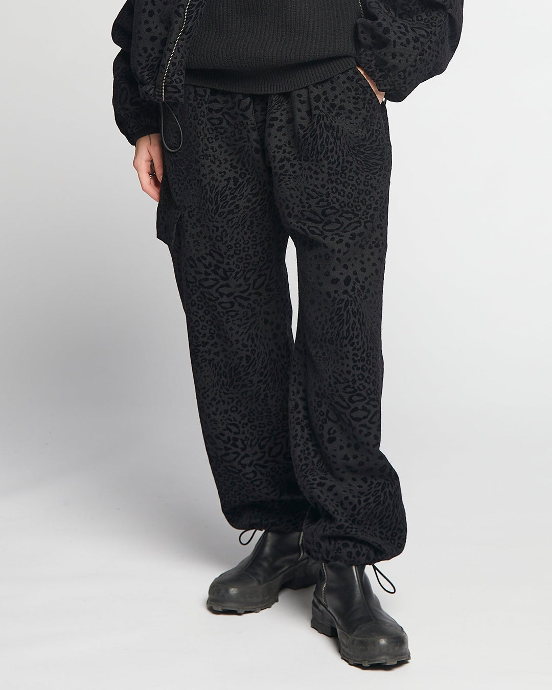 G.o.D Desert Pants Leopard Wool Black