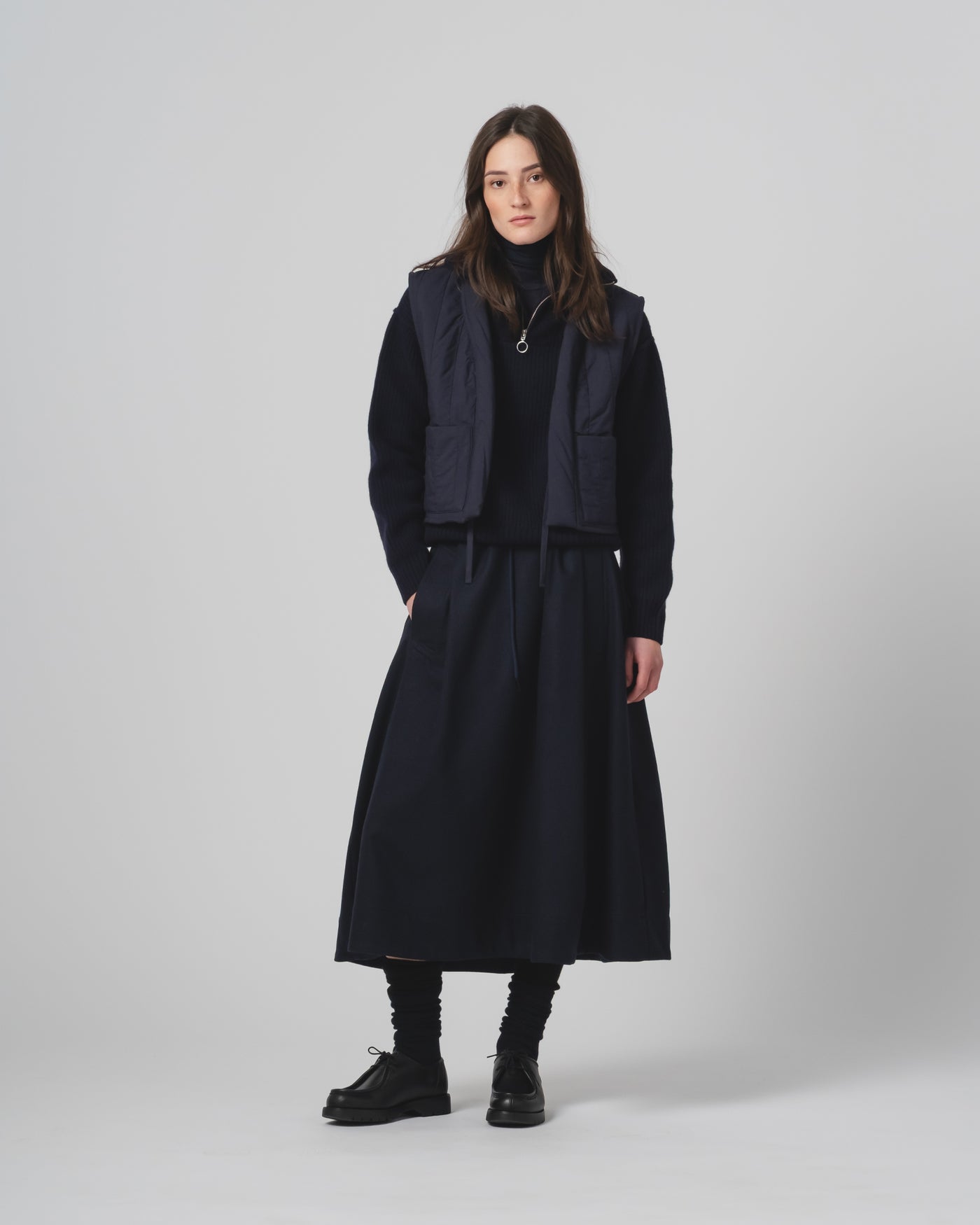G.o.D Meadow Skirt Cashart Wool Inkt