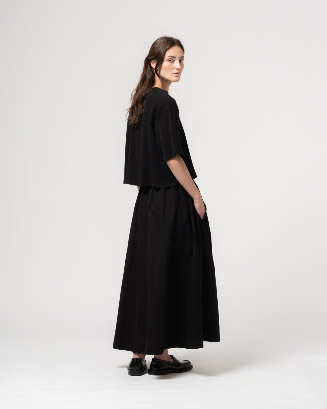 G.o.D Meadow Skirt Cotton Linen Black