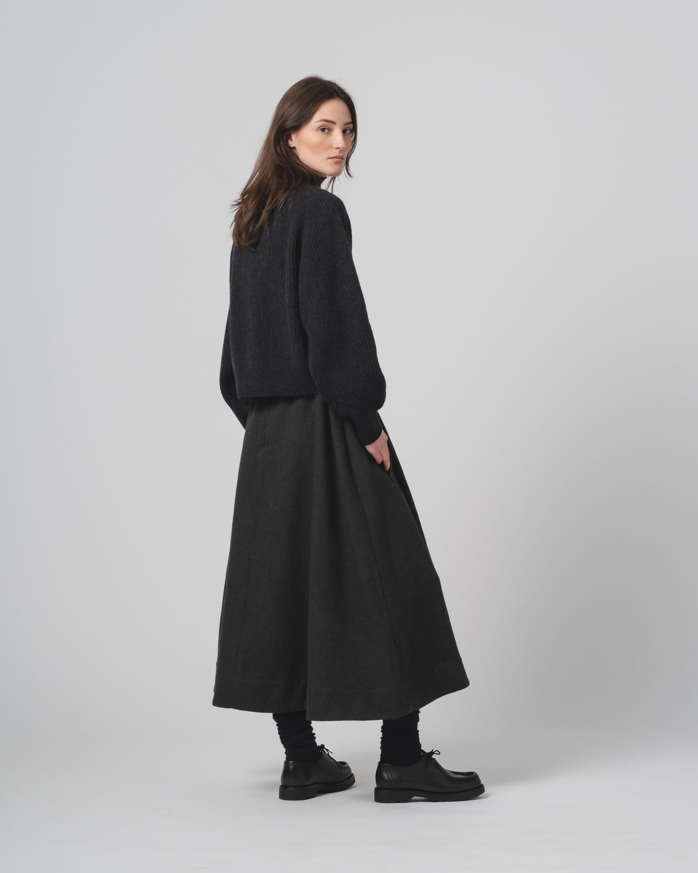G.o.D Meadow Skirt Terrestre Wool Anthracite