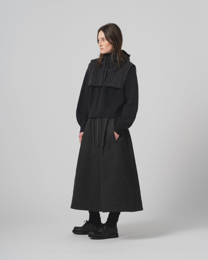 G.o.D Meadow Skirt Terrestre Wool Anthracite