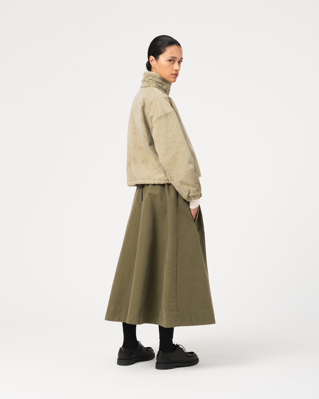 G.o.D Meadow Skirt Nebraska Cotton Avocado