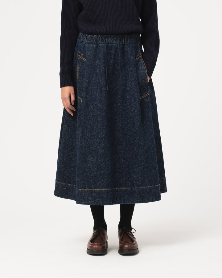 G.o.D Meadow Skirt Neppy Denim Indigo