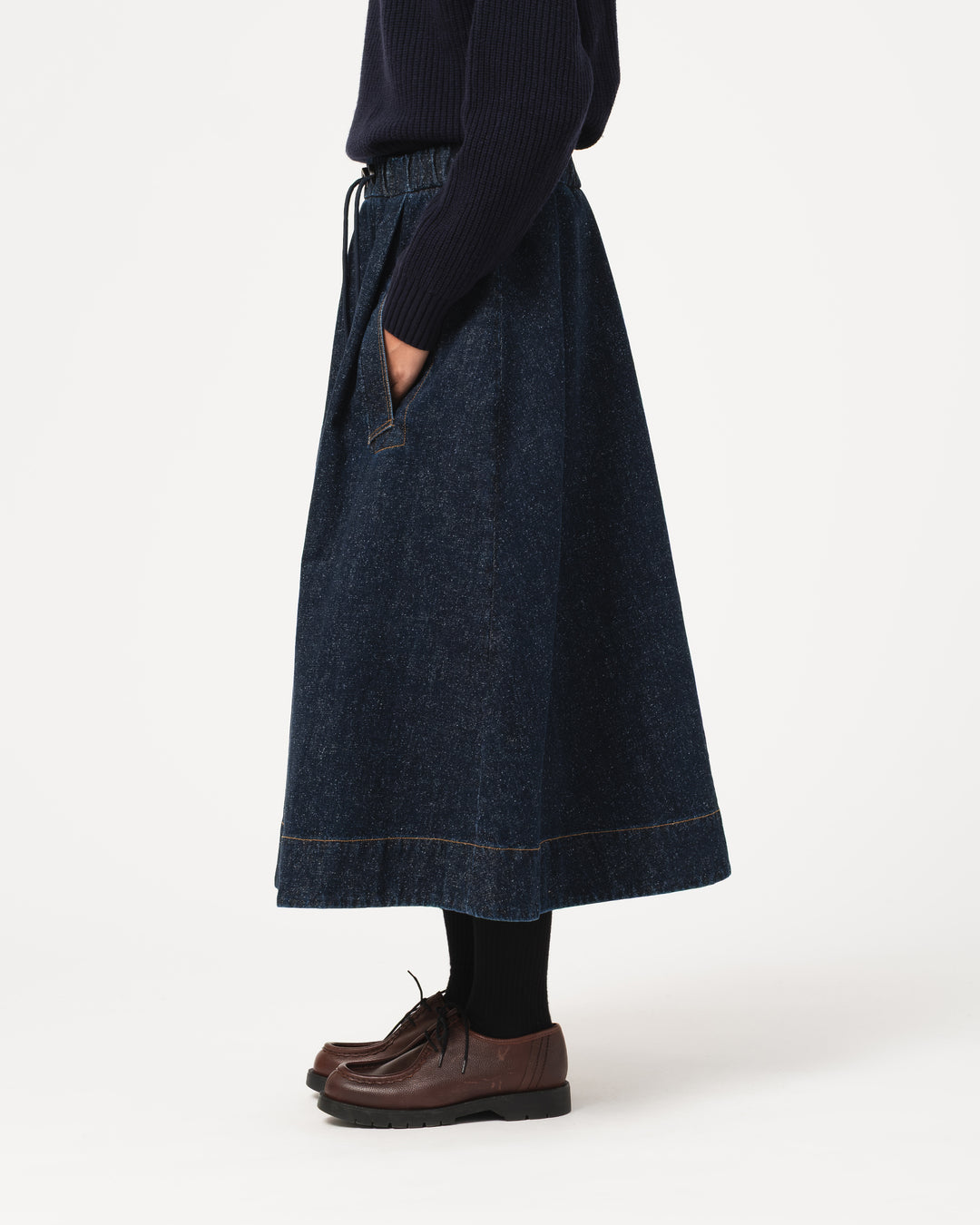 G.o.D Meadow Skirt Neppy Denim Indigo