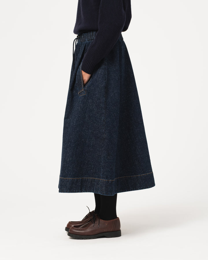 G.o.D Meadow Skirt Neppy Denim Indigo