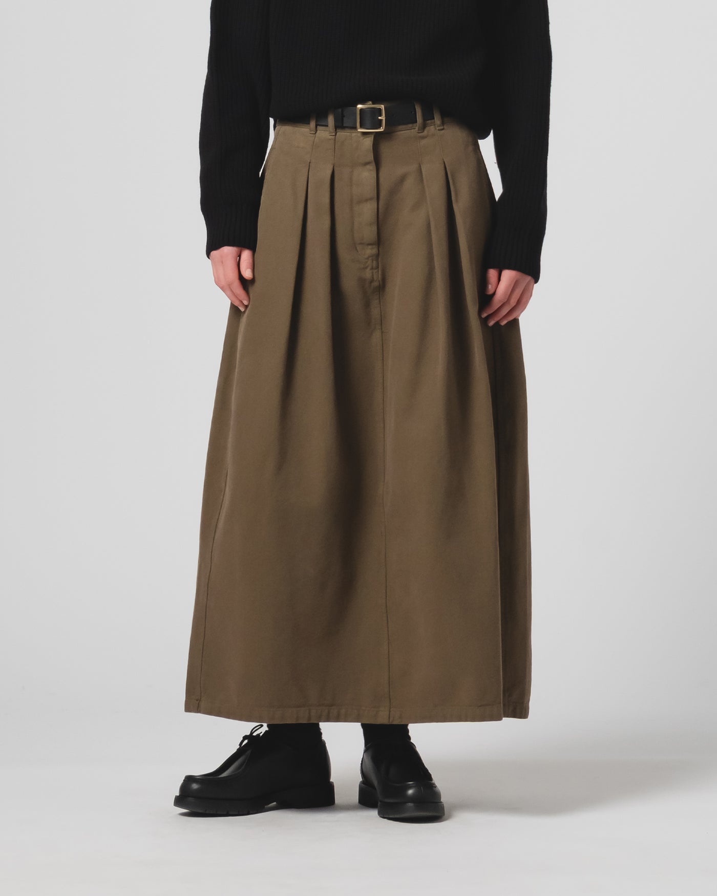 G.o.D Bulb Skirt Canvas Fossil Green