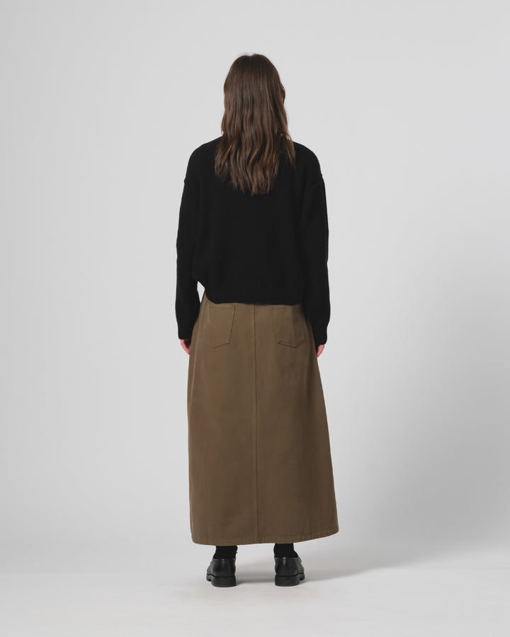 G.o.D Bulb Skirt Canvas Fossil Green
