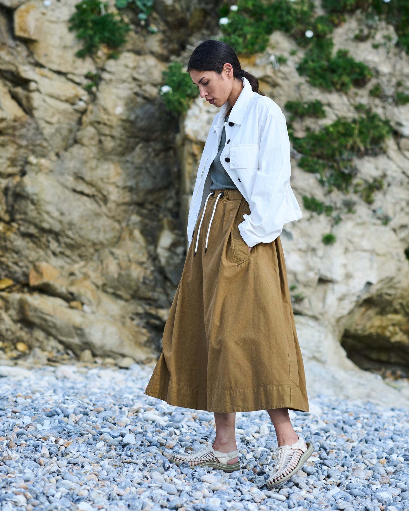 G.o.D Meadow Skirt Cotton Linen Tan