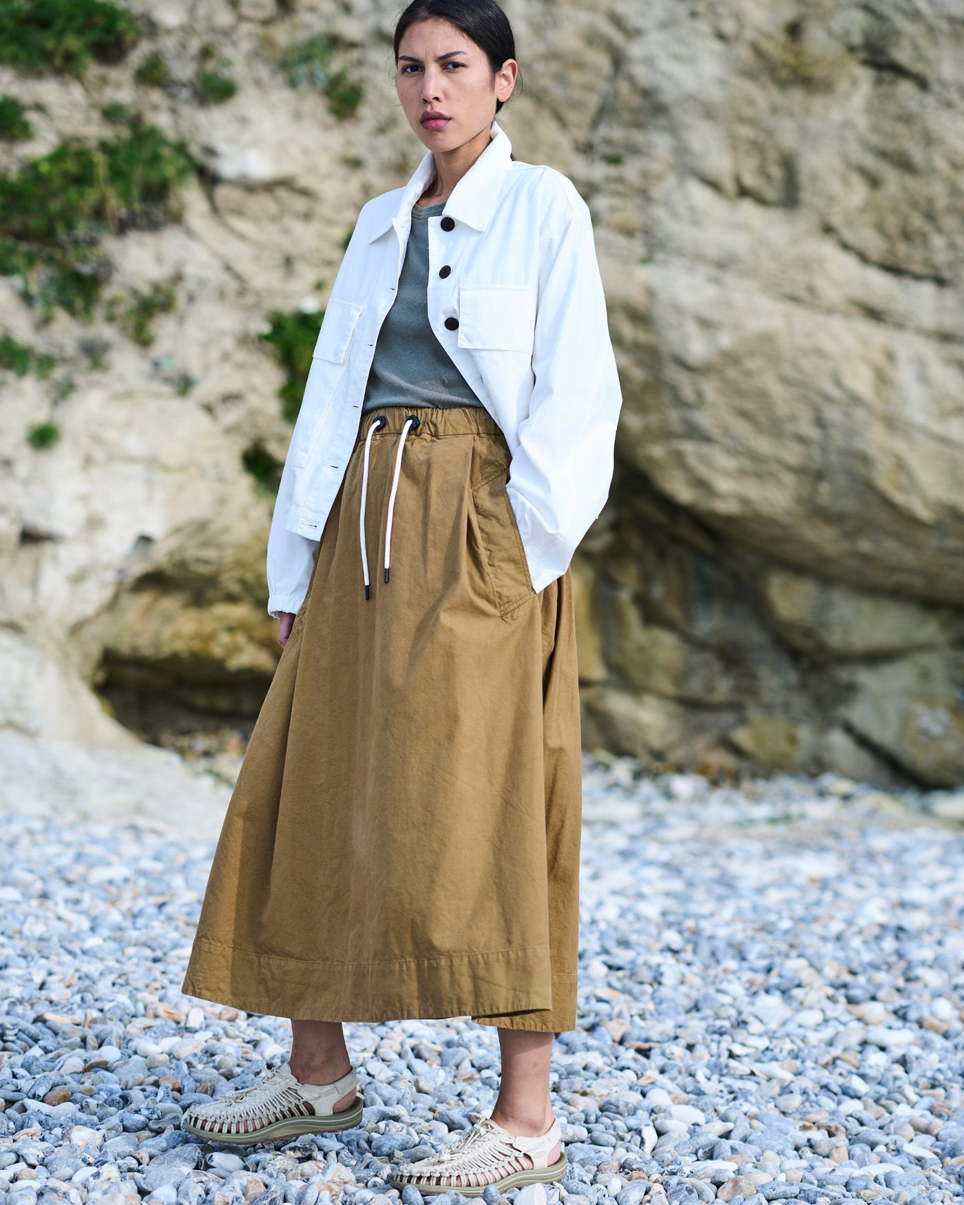 G.o.D Meadow Skirt Cotton Linen Tan