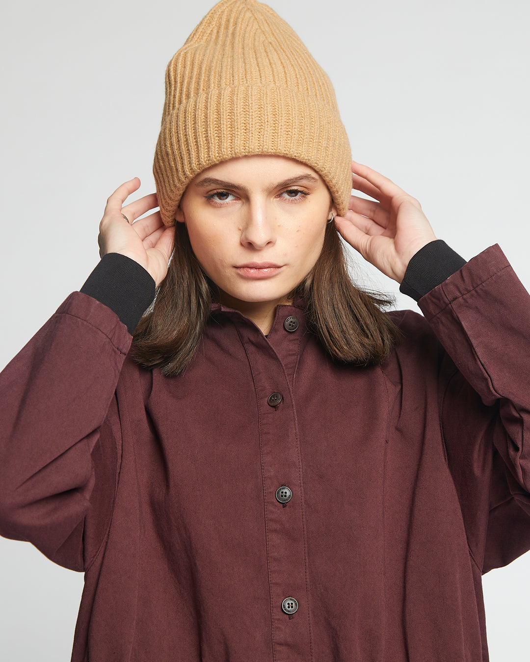 Wool Cashmere Beanie Camel