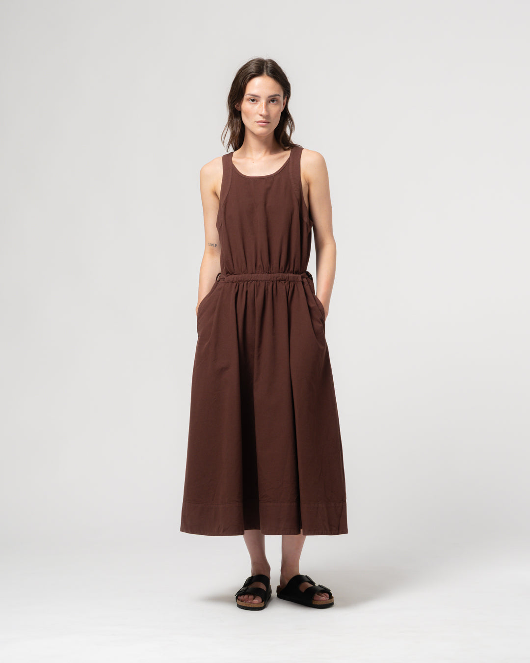 G.o.D Apron Dress Faro Cotton Henna